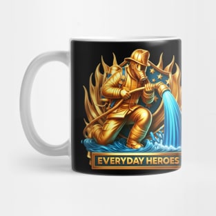 The Heroic Fireman Taming Flames Mug